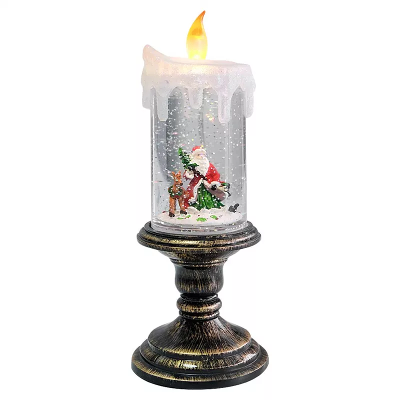 Flameless Candles Christmas Snow Globe