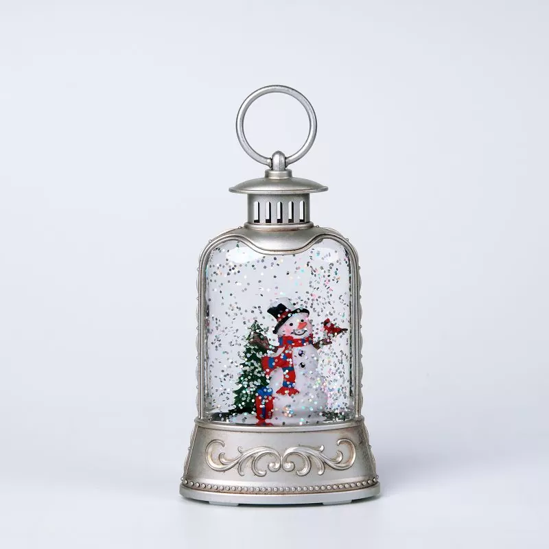 Silver Lantern Snow Globe